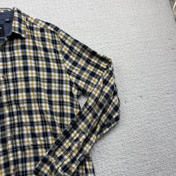 Only & Sons Slim-Fit Men's Plaid Shirt Yellow / Black Sz L Lumberjack Outdoor - Picture 5 of 16